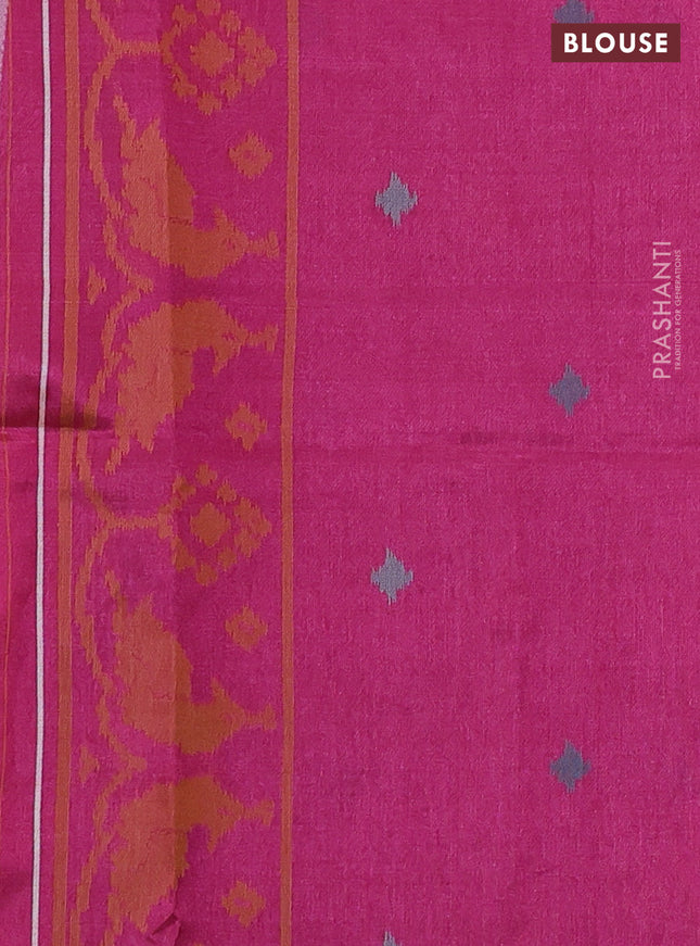 Sambalpuri semi silk saree blue and pink with allover ikat weaves and thread woven border
