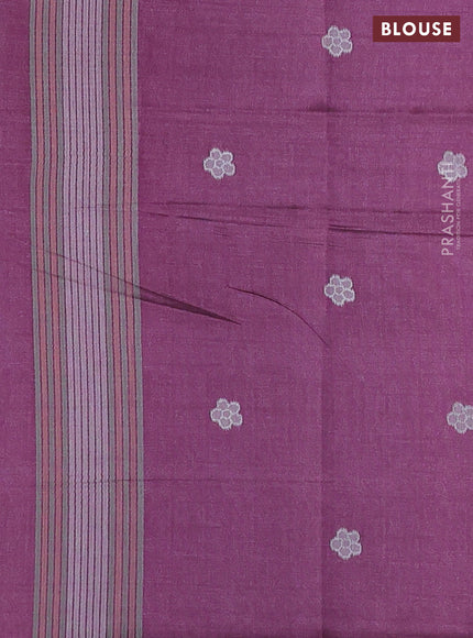 Sambalpuri semi silk saree blue and mauve pink with allover ikat weaves and thread woven border