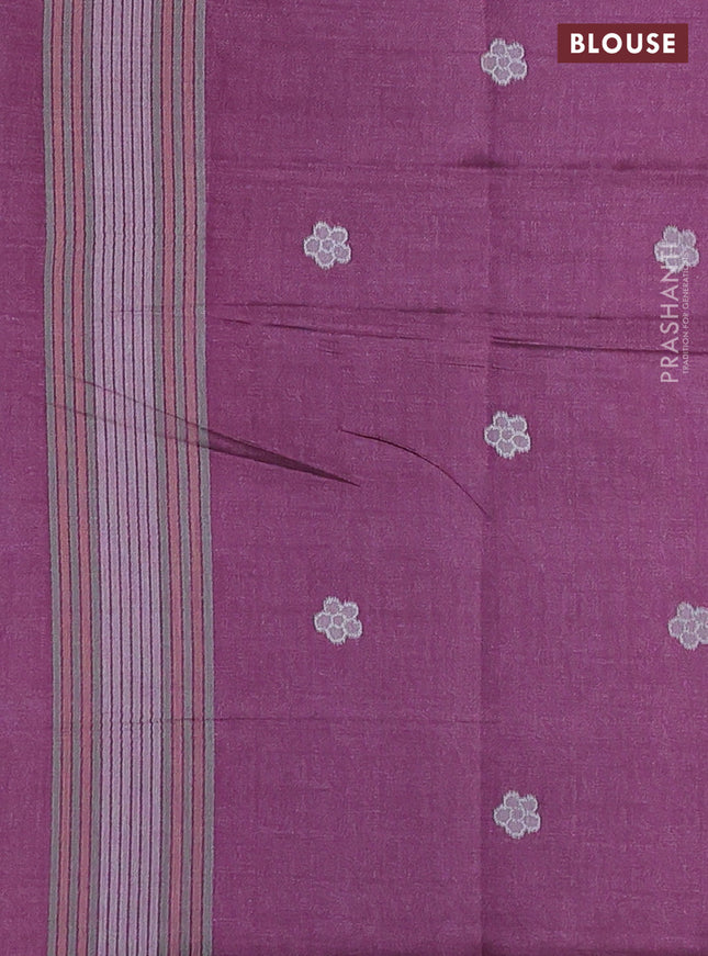 Sambalpuri semi silk saree blue and mauve pink with allover ikat weaves and thread woven border