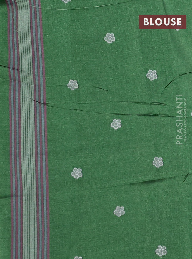 Sambalpuri semi silk saree purple and green with allover ikat weaves and thread woven border