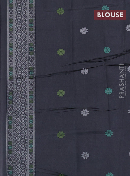 Sambalpuri semi silk saree violet and elephant grey with allover ikat weaves and thread woven border
