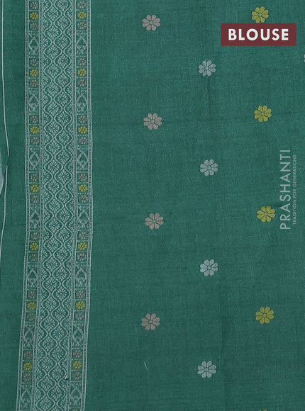 Sambalpuri semi silk saree pastel maroon and green with allover ikat weaves and thread woven border
