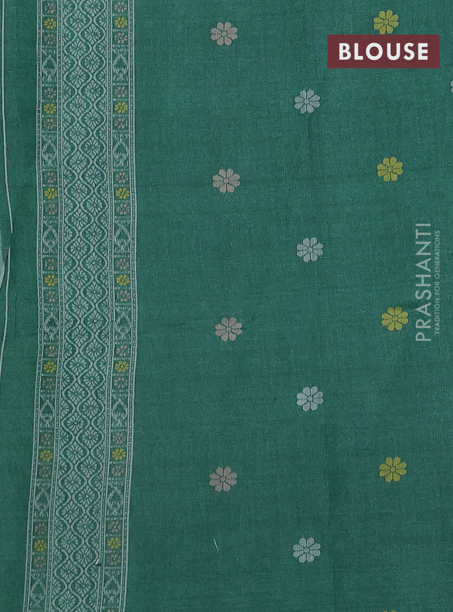 Sambalpuri semi silk saree pastel maroon and green with allover ikat weaves and thread woven border