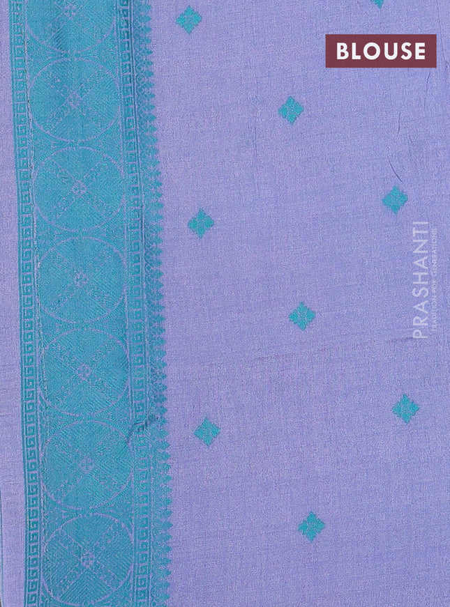 Sambalpuri semi silk saree lime yellow and lavender with allover thread weaves and thread woven border