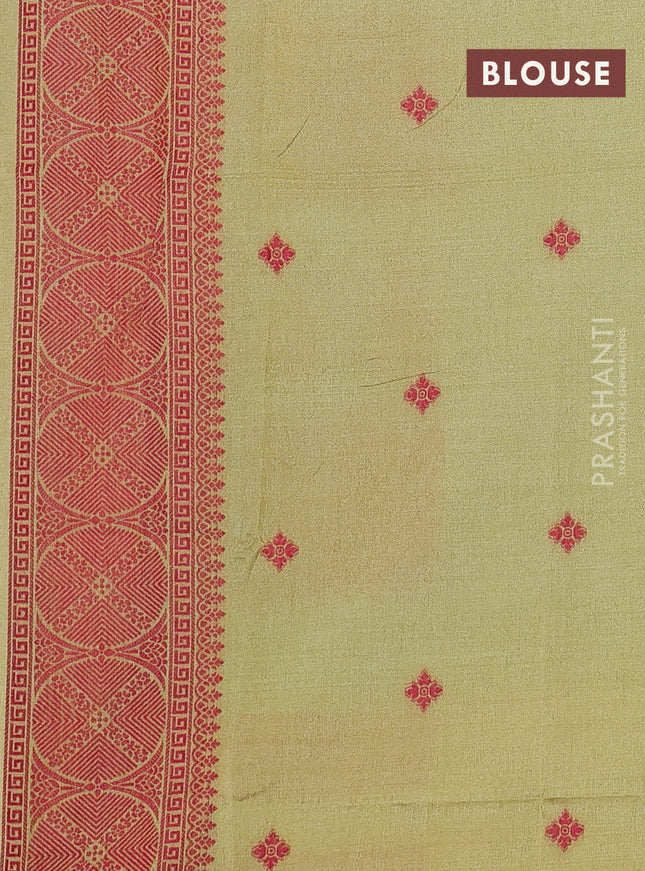 Sambalpuri semi silk saree pastel blue and pale yellow with allover thread weaves and thread woven border