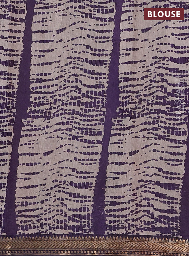 Semi maheshwari cotton saree maroon and deep jamun with allover geometric prints and zari woven border