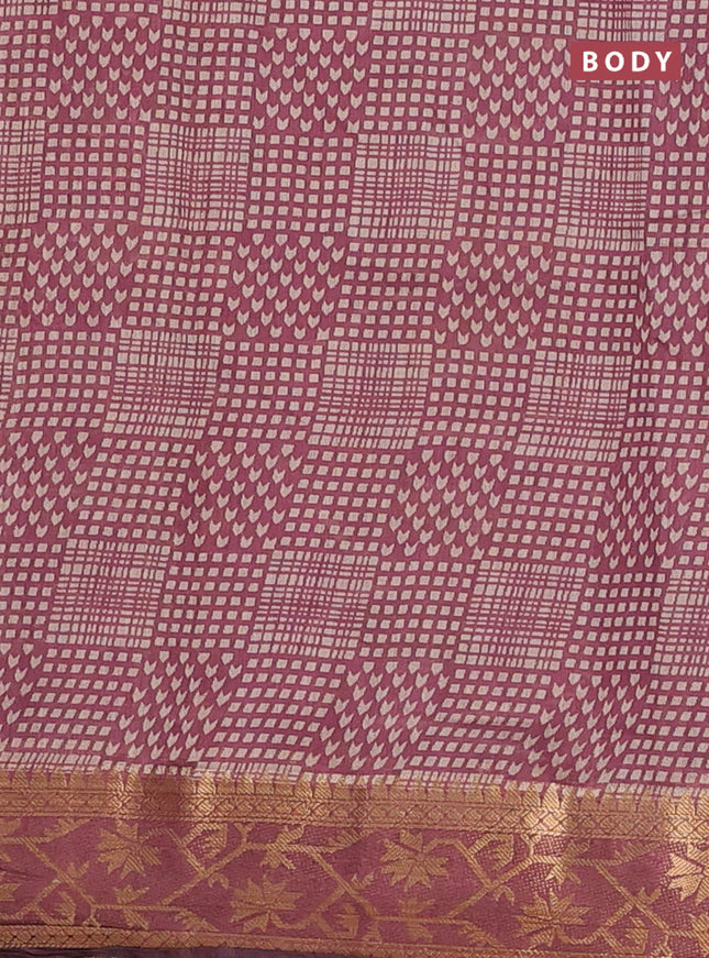 Semi maheshwari cotton saree maroon shade and beige with allover prints and zari woven border