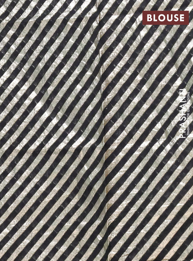 Semi mangalgiri saree black with plain body and zari woven border