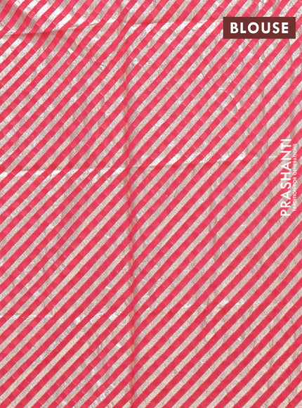 Semi mangalgiri saree pink with plain body and zari woven border