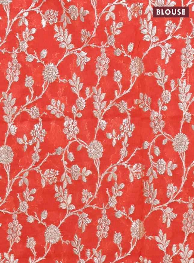 Semi mangalgiri saree rustic maroon with plain body and zari woven border