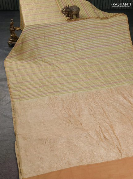 Munga silk saree multi colour and mustard yellow with allover rangart weaves in borderless style