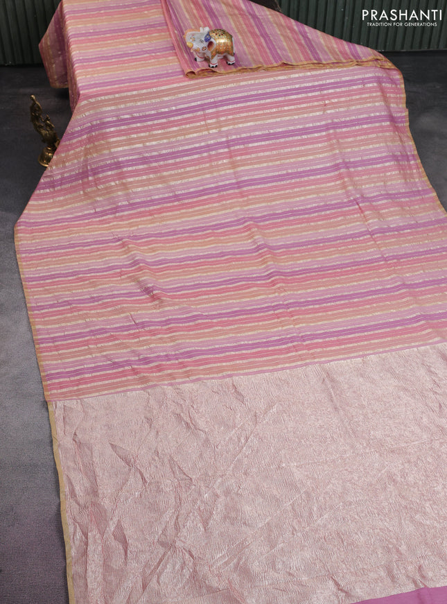 Munga silk saree multi colour and mustard yellow with allover rangart weaves in borderless style