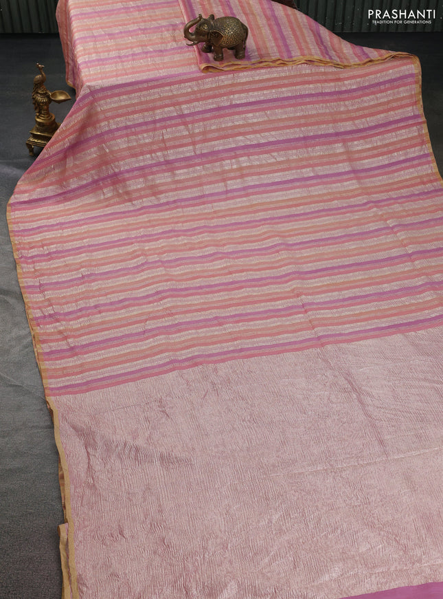 Munga silk saree multi colour and green shade with allover rangart weaves in borderless style