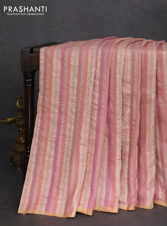 Munga silk saree pastel blue and green shade with allover rangart weaves in borderless style