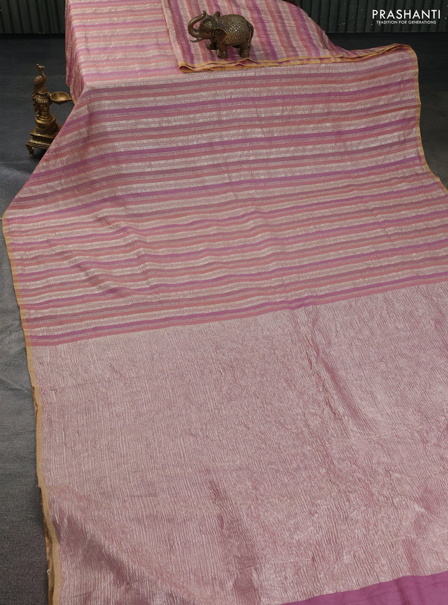 Munga silk saree pastel blue and green shade with allover rangart weaves in borderless style