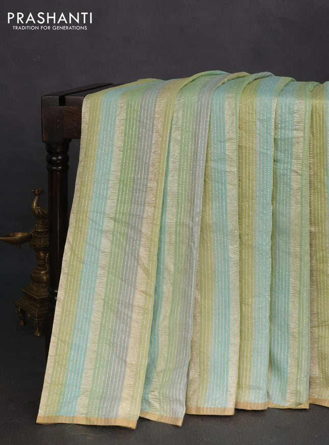 Munga silk saree multi colour and peach pink with allover rangart weaves in borderless style