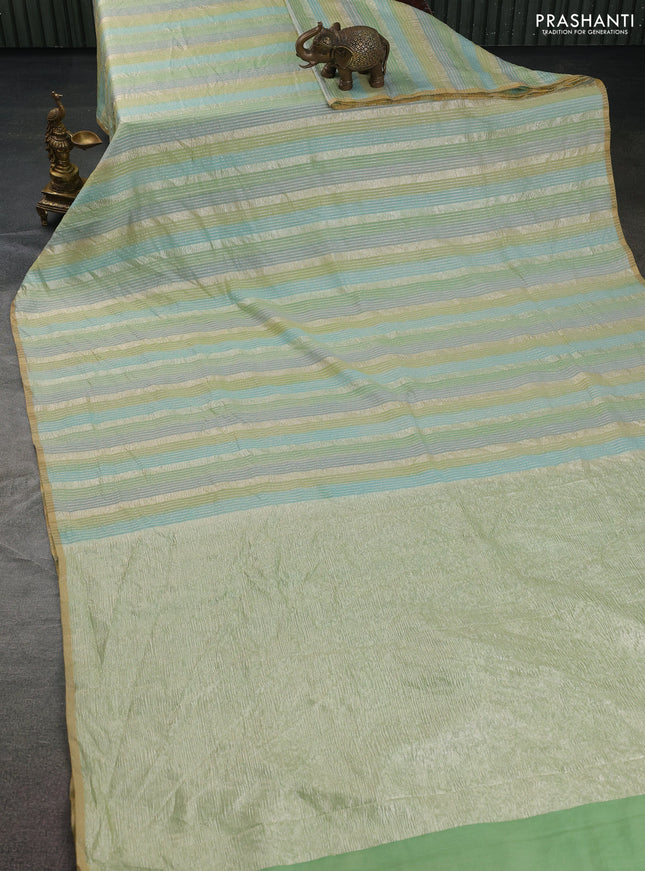 Munga silk saree multi colour and peach pink with allover rangart weaves in borderless style