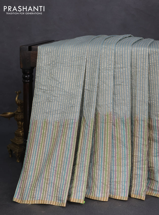 Munga silk saree multi colour and mustard yellow with allover rangart weaves in borderless style