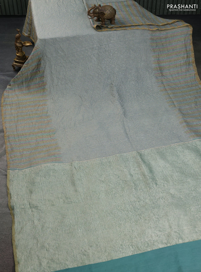 Munga silk saree multi colour and mustard yellow with allover rangart weaves in borderless style