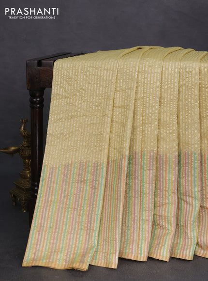 Munga silk saree pastel pink and pastel peach with allover rangart weaves in borderless style