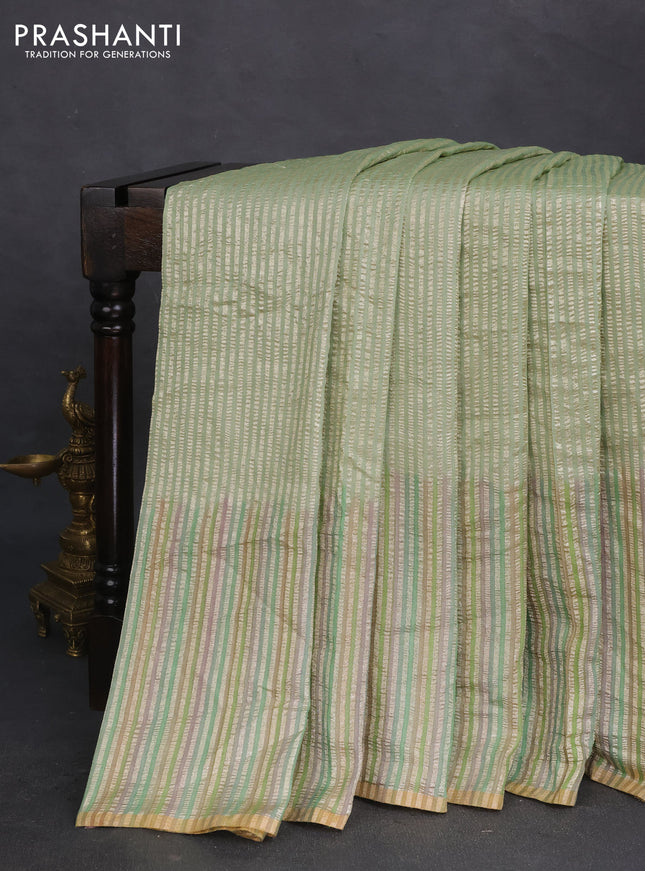 Munga silk saree multi colour with allover rangart weaves in borderless style