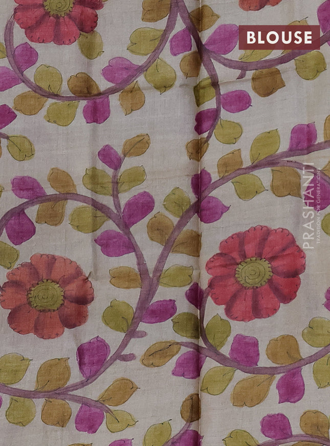 Mangalgiri silk cotton saree cs blue and grey shade with plain body and long ikat style silver zari woven border