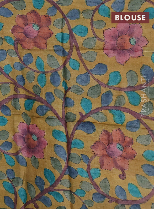 Mangalgiri silk cotton saree teal green and mustard yellow with plain body and silver zari woven border