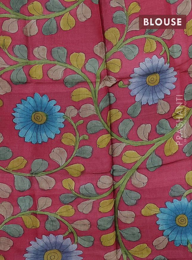 Mangalgiri silk cotton saree cs blue and maroon with allover silver zari checks and silver zari woven border