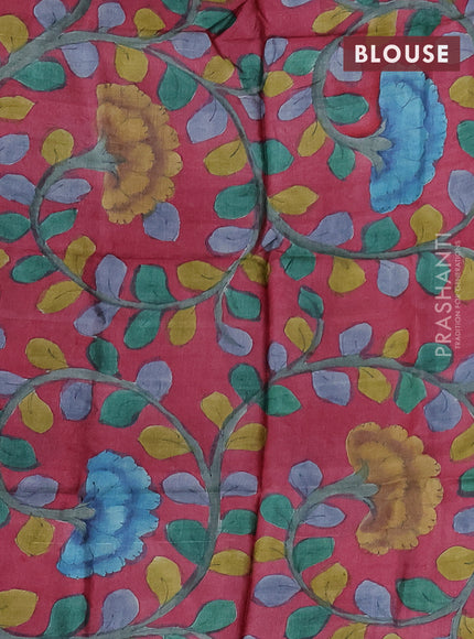 Mangalgiri silk cotton saree grey and maroon with allover silver zari checked pattern and long silver zari woven border