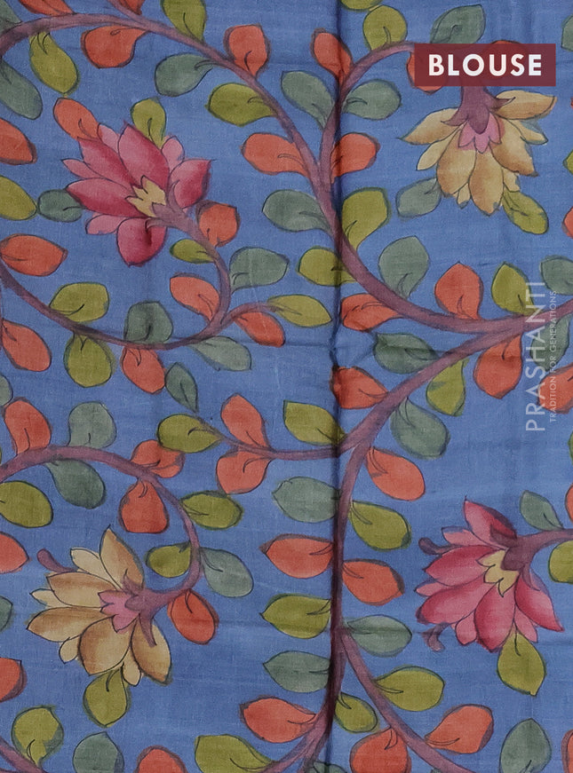 Mangalgiri silk cotton saree jamun shade and grey with allover zari checked pattern and long silver zari woven border