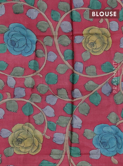 Mangalgiri silk cotton saree jamun shade and maroon shade with allover zari checked pattern and long silver zari woven border