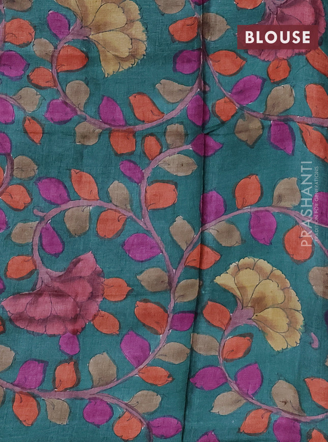 Mangalgiri silk cotton saree maroon and dark green with plain body and long rettapet silver zari woven border