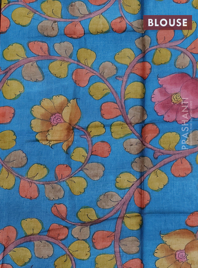 Mangalgiri silk cotton saree maroon and teal blue with plain body and long rettapet silver zari woven border