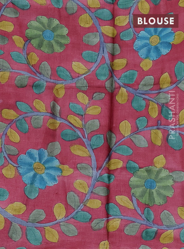 Mangalgiri silk cotton saree purple shade and maroon with plain body and long rettapet silver zari woven border