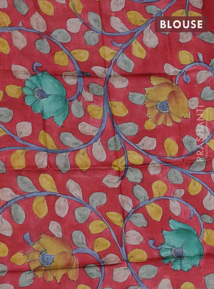 Mangalgiri silk cotton saree peacock blue and maroon with allover zari checked pattern and silver zari woven border