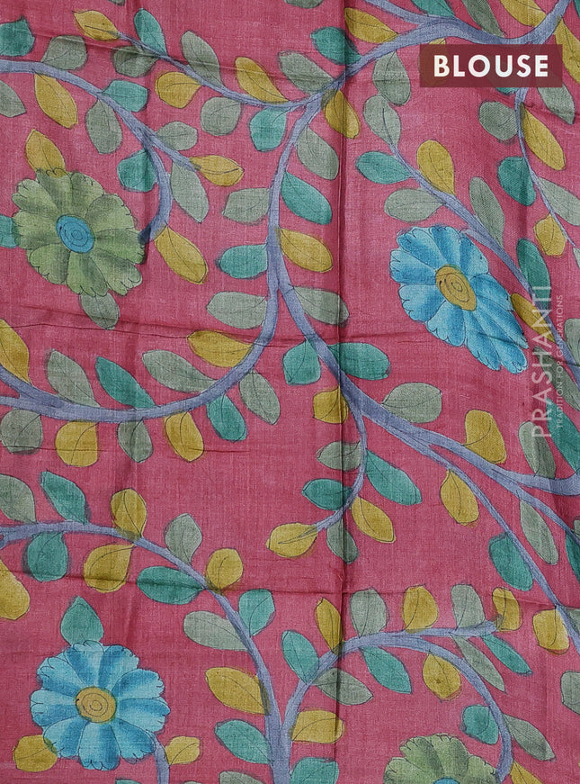 Mangalgiri silk cotton saree cs blue and pink shade with allover zari checked pattern and silver zari woven border