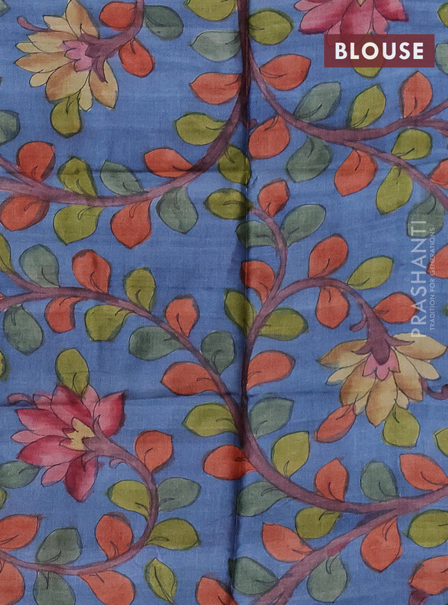 Mangalgiri silk cotton saree peacock green and blue with allover zari checked pattern and silver zari woven border