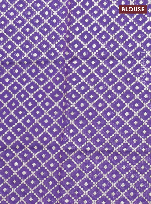 Semi mangalgiri saree blue with plain body and zari woven border