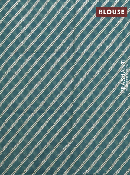 Semi mangalgiri saree peacock green with plain body and zari woven border