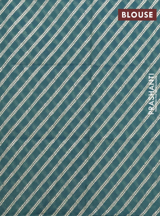 Semi mangalgiri saree peacock green with plain body and zari woven border