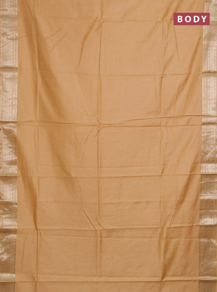 Semi mangalgiri saree sandal with plain body and zari woven border