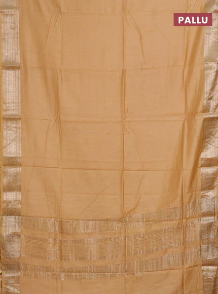 Semi mangalgiri saree sandal with plain body and zari woven border