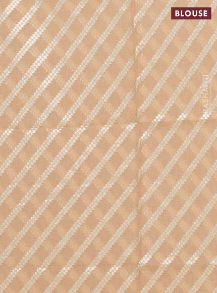 Semi mangalgiri saree sandal with plain body and zari woven border