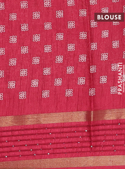 Semi dola saree maroon with batik butta prints and sequin work border