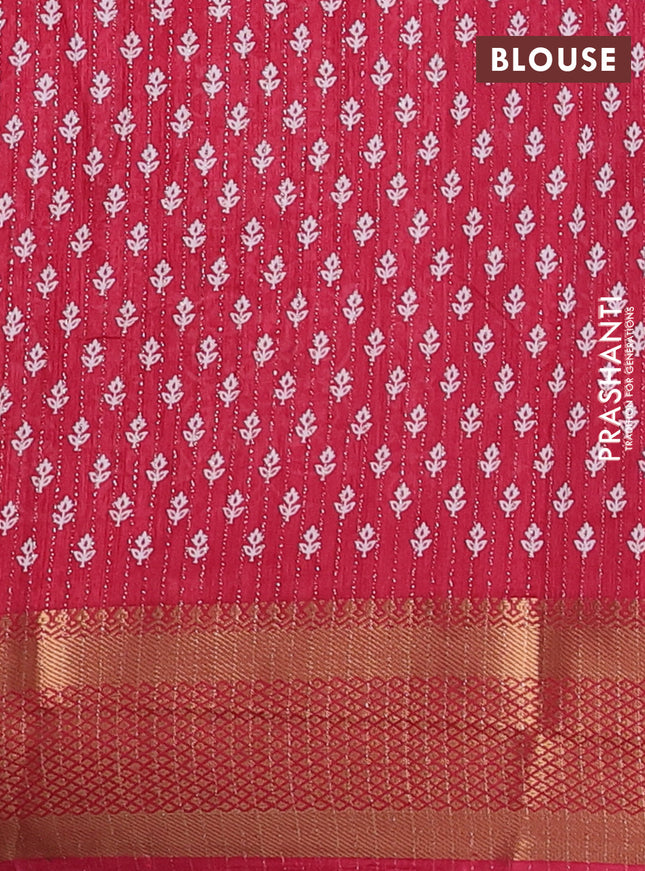 Semi dola saree maroon with allover zari weaves & prints and zari woven border