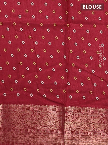 Semi dola saree maroon with butta prints and zari woven border