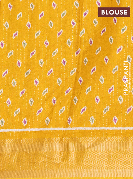 Semi dola saree mustard yellow with zari weaves & butta prints and zari woven border