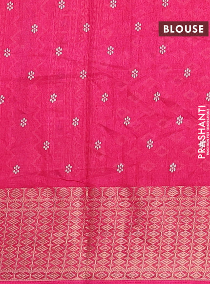 Semi dola saree pink with allover floral prints and zari woven border
