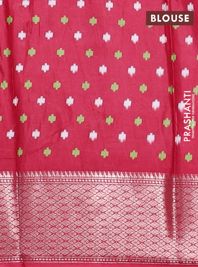 Semi dola saree maroon with allover prints and zari woven border