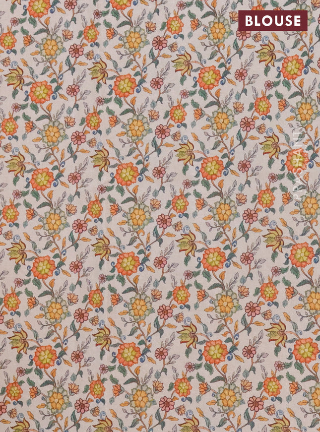 Kota saree mustard yellow with kalamkari applique work and zari woven piping border